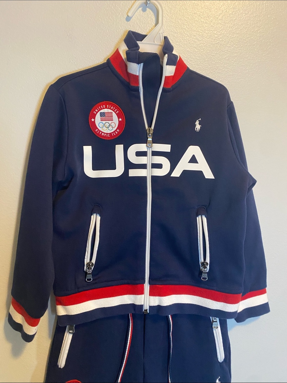Polo Ralph Lauren 2022 USA Olympic Team Track Suit 4T Blue Full Zip Jacket Pants - Picture 3 of 16